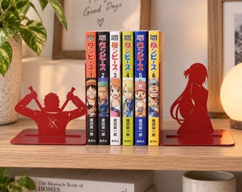 Anime Manga Books Holder: Metal Fantasy Bookends,  Decorative Book Stopper