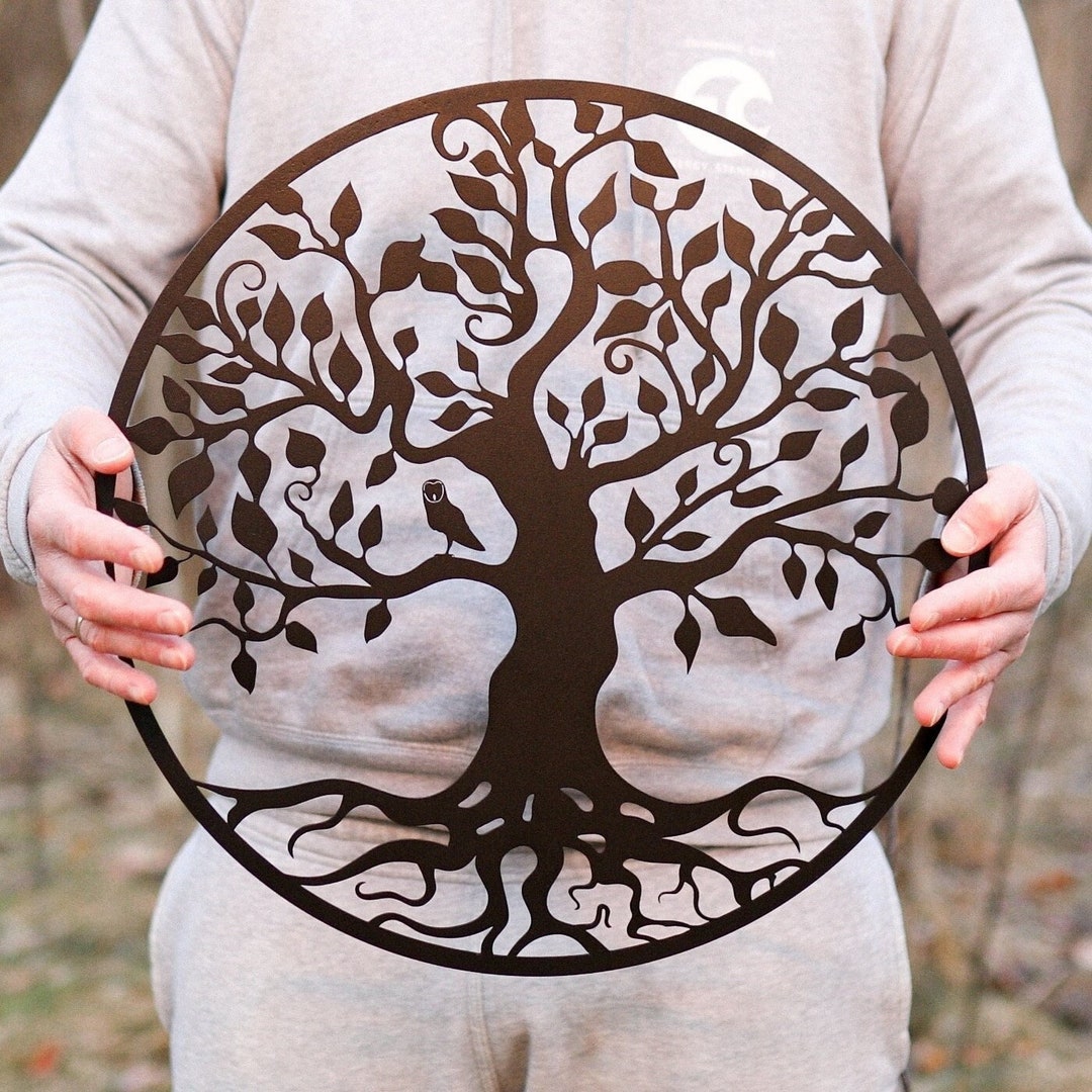 Metal Tree of Life Wall Art With Birds, Large Black Decor - Etsy