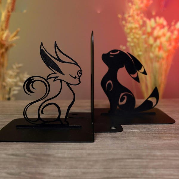 Boek minnaar cadeau anime boekensteunen zwarte vossen manga boeksteunen schattige metalen unieke dieren boekensteun vos kinderkamer decor boekenplank anime huisaccenten