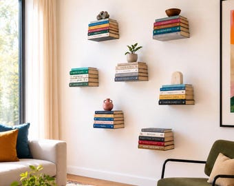 Levitating Books: Floating Invisible Bookshelf, Hidden Bookcase, Gift for Readers