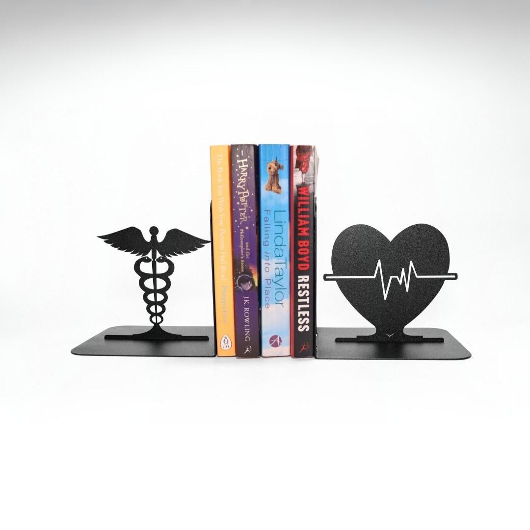 Lot De 6 Serre-livres En Métal Noir - 8,5x12x17,5cm Pour Bureau, école, Maison - Design Simple Et Antidérapant