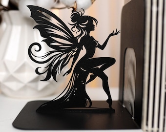 Fairy Bookends: Fantasy Book Decor, Metal Bookshelf Decoration