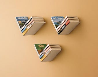 Metal Floating Bookshelf Set Wall Book Storage Modern Wall Mounted Invisible Shelf Minimalist Home Library Storage Book Display Teacher Gift