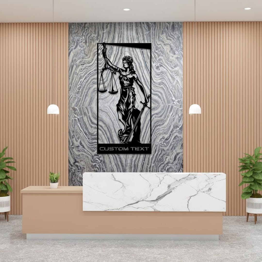 Metal Lady Justice Wall Art: Scales of Justice, Law Office Decor - Etsy
