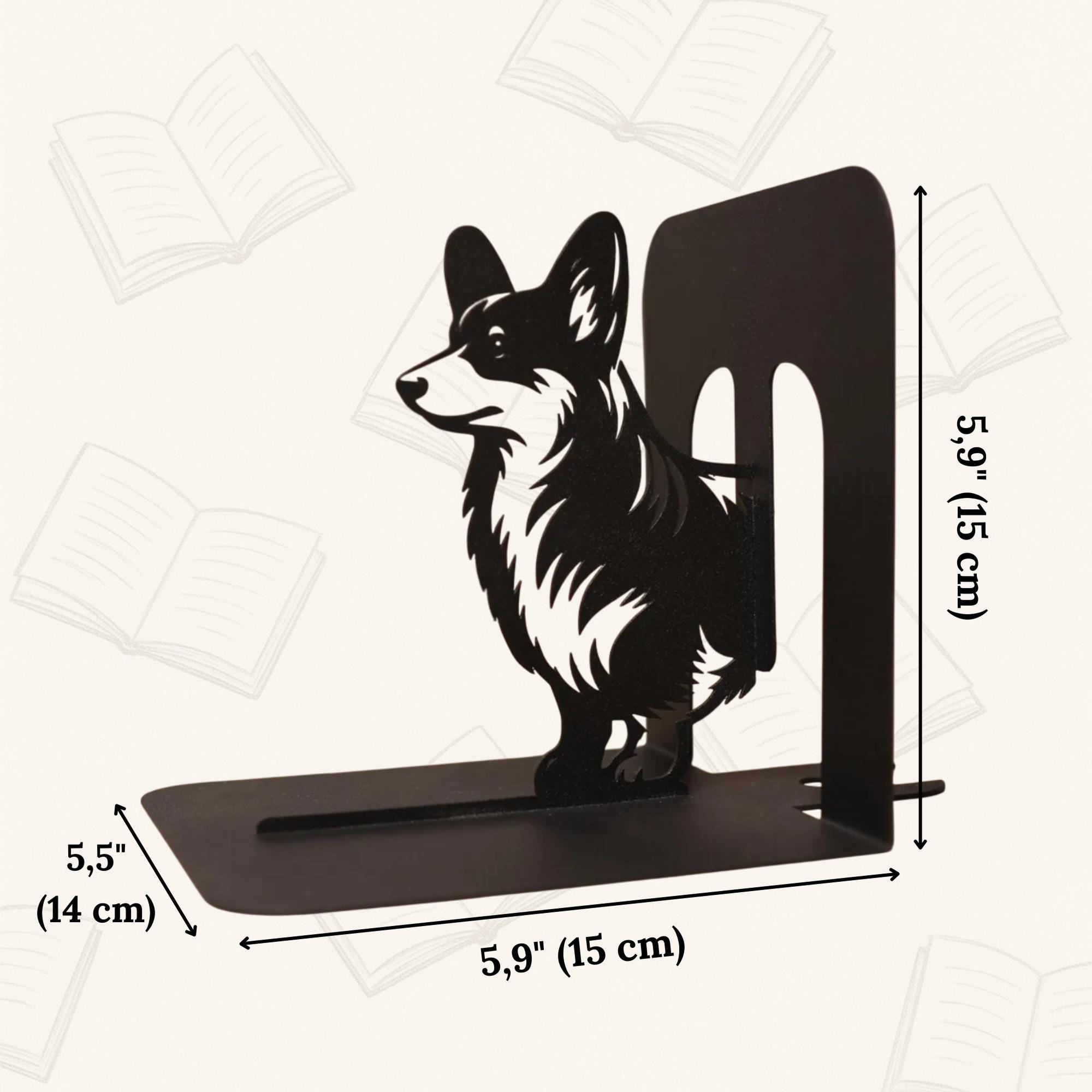 Fermalibri Decorativi In Metallo Con Gatto Nero, Design