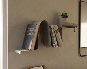 Metal Wave Floating Shelves: Scandinavian Design Wall Storage