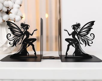 Fairy Bookends: Fantasy Book Decor, Metal Bookshelf Decoration - Etsy