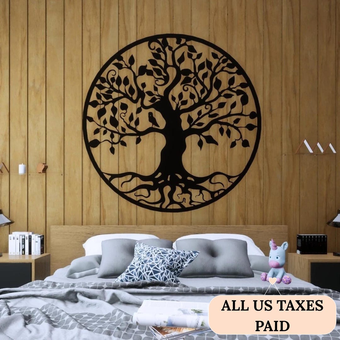 Metal Wall Art Tree of Life Black Knowledge Tree Iron Art Wall Iron ...