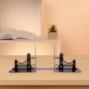 Book Ends London Shelf Decor London Bridge Decor City Skyline Bookend Unique Kid Gift Bookshelf Organizer Metal Black Tower Bookends
