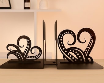 Cthulhu Bookends | Metal Octopus Tentacle Book Ends, Lovecraft Gift
