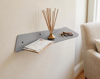 Silver Minimalist Shelf for Everyday Essentials: Entryway Wall Organizer