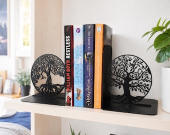 Tree of Life Bookend: Metal Books Holder, Nature-Inspired Shelves Decor