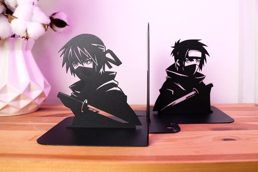 Bookends Anime Boys Metal Bookend Ninja Manga Stand Anime Gifts for