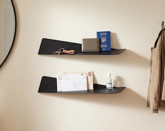 Thin Metal Floating Shelf: Color Wall Hanging Shelves for Small Items