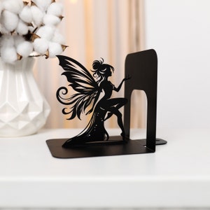 Book Lover Gift Fairy Bookends Fantasy Bookshelf Decor Metal Book Ends Butterfly Unique Bookend Gift for Girls Fairycore Home Decoration zdjęcie 5