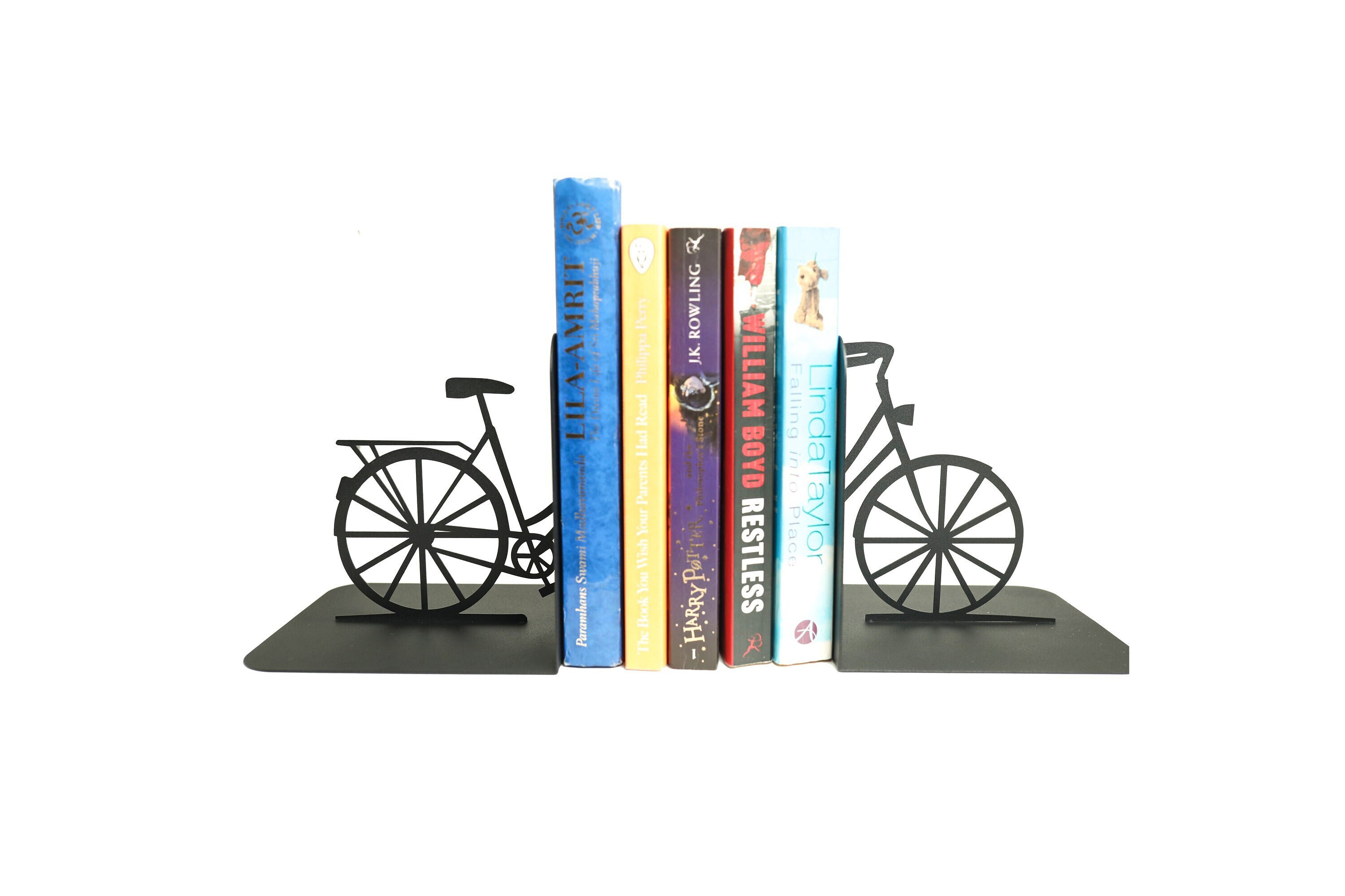Bookends Bicycle Cyclist Gift Decor Book Ends Bike Metal Art Etsy
