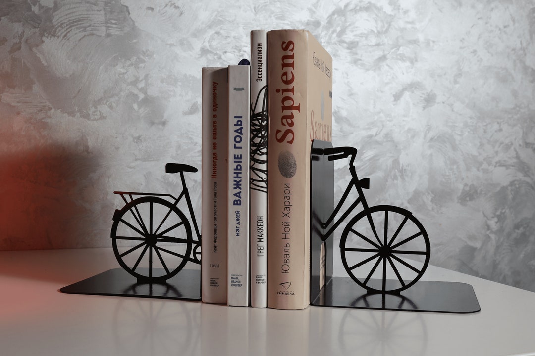 Unique Metal Bookends Bike Gifts for Men Personalized Home Etsy