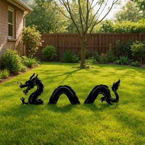 Dragon Metal Yard Art Metal Dragon Garden Stakes Black Metal Dragon Art Gift for Garden Decoration Outdoor and Gardening Yard Art for Garden