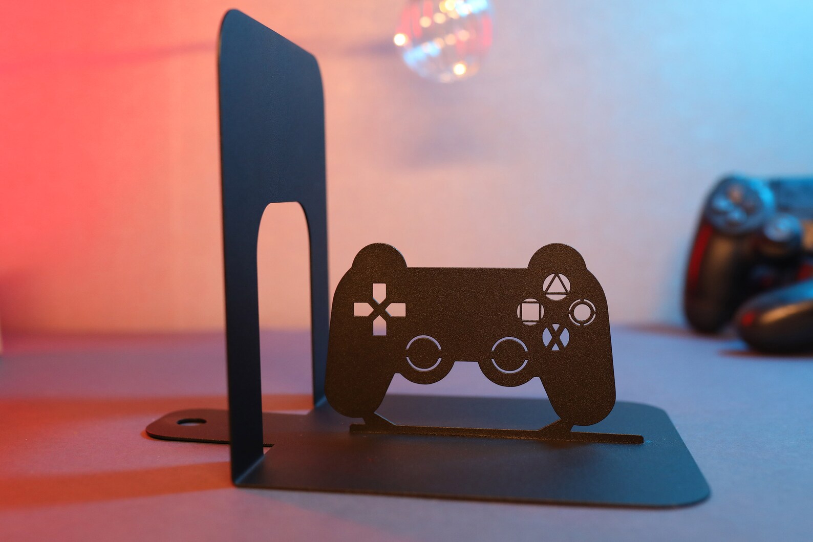 Bookends Set Gaming Black Metal Gift for Kid Art Gamer Book Etsy