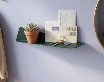 Minimalist Metal Shelf: Green Floating Entryway Organizer