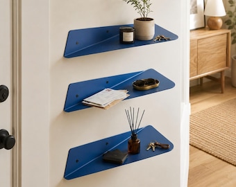 Metal Floating Wall Shelf: Modern Entryway, Dorm, Kids Room Organization