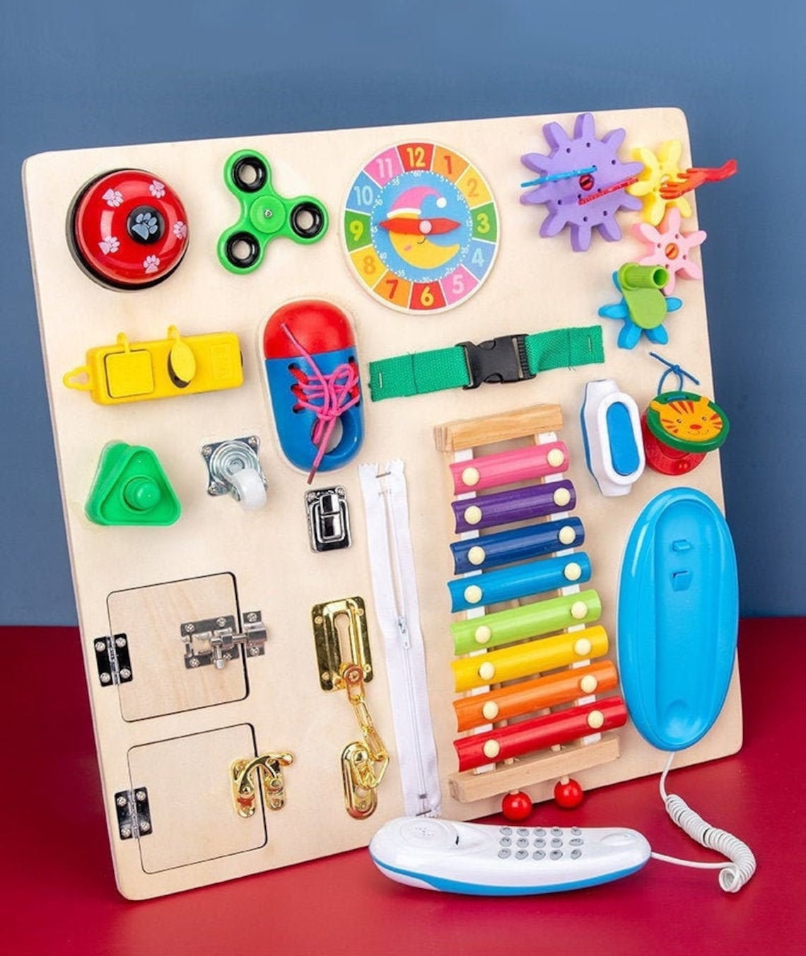 MONTESSORI BUSY BOARD for Toddler & Baby Educational Sensory Etsy