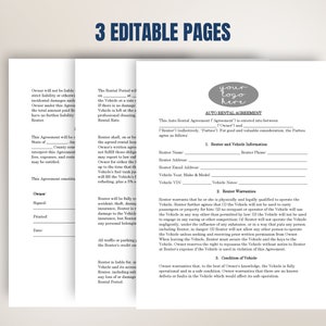 Car Rental Contract Template: Attorney-Written, Editable (Instant Download) image 5