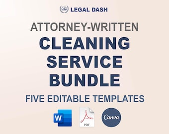 Cleaning Contract Templates Bundle | Attorney-Written Editable Digital Download | Comprehensive Cleaning Services Agreements Kit