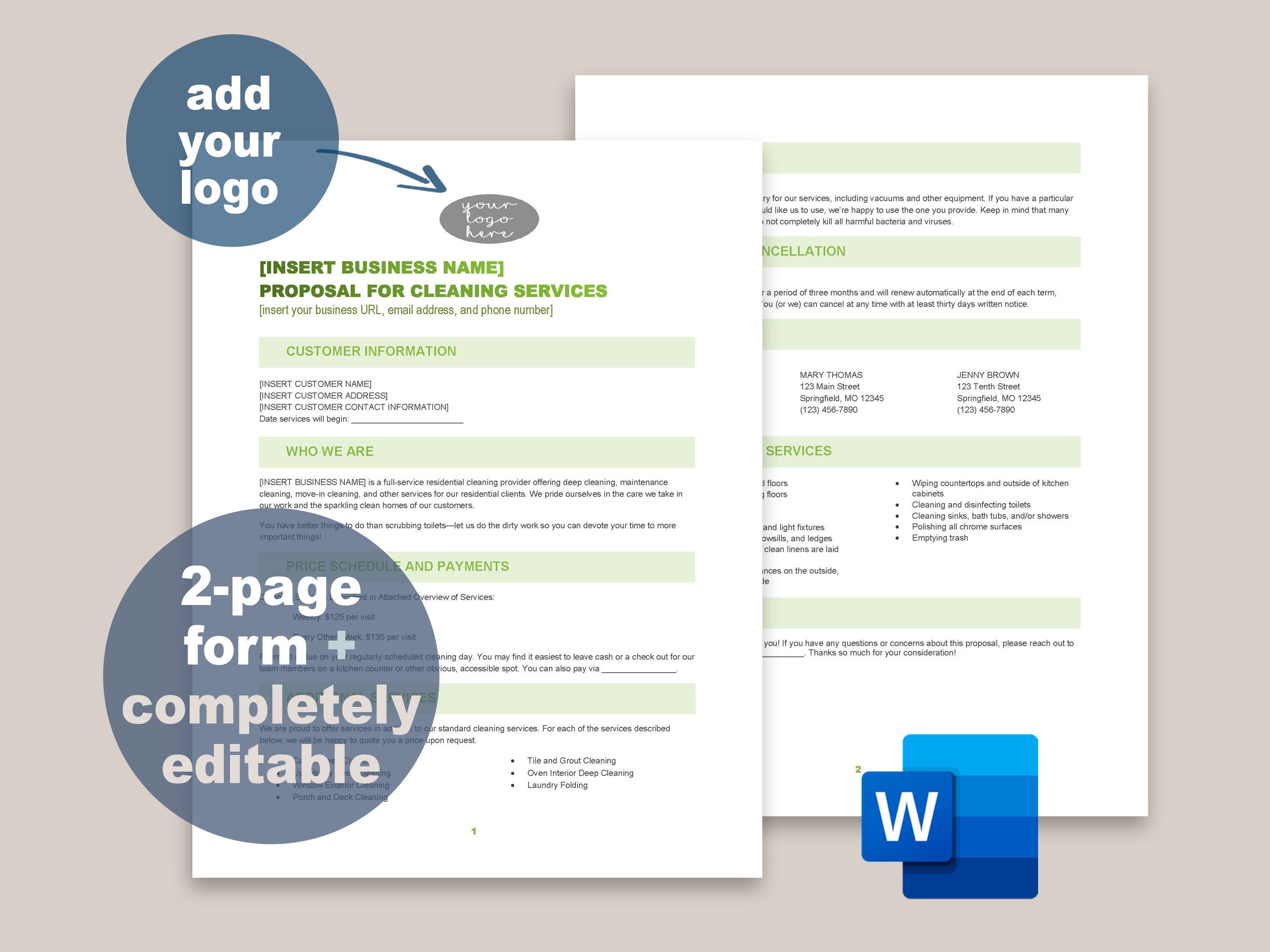 Residential Cleaning Proposal Template Attorneywritten Editable