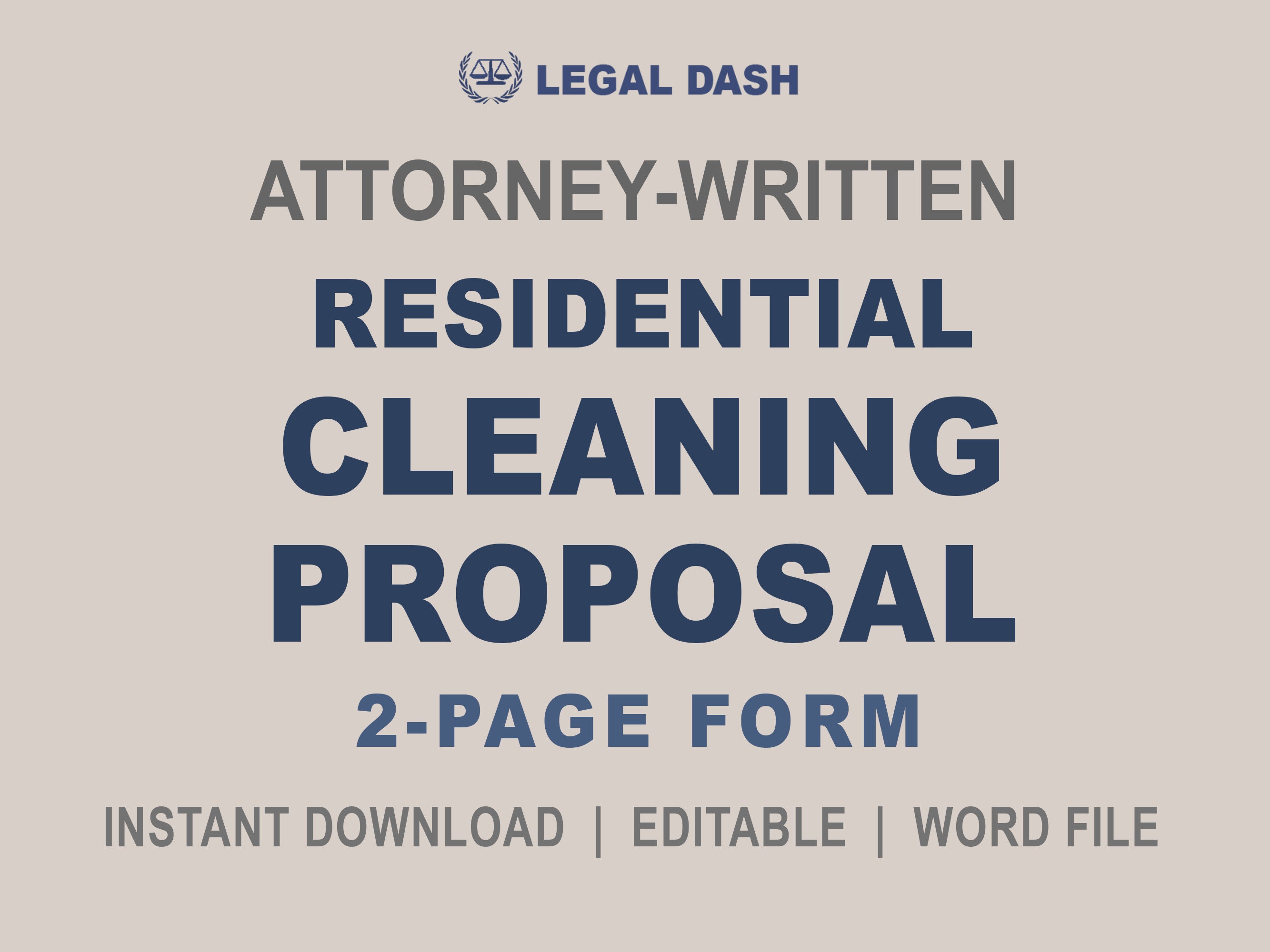 Residential Cleaning Proposal Template Attorney written Editable Residential Cleaning Proposal Template Attorney written Editable