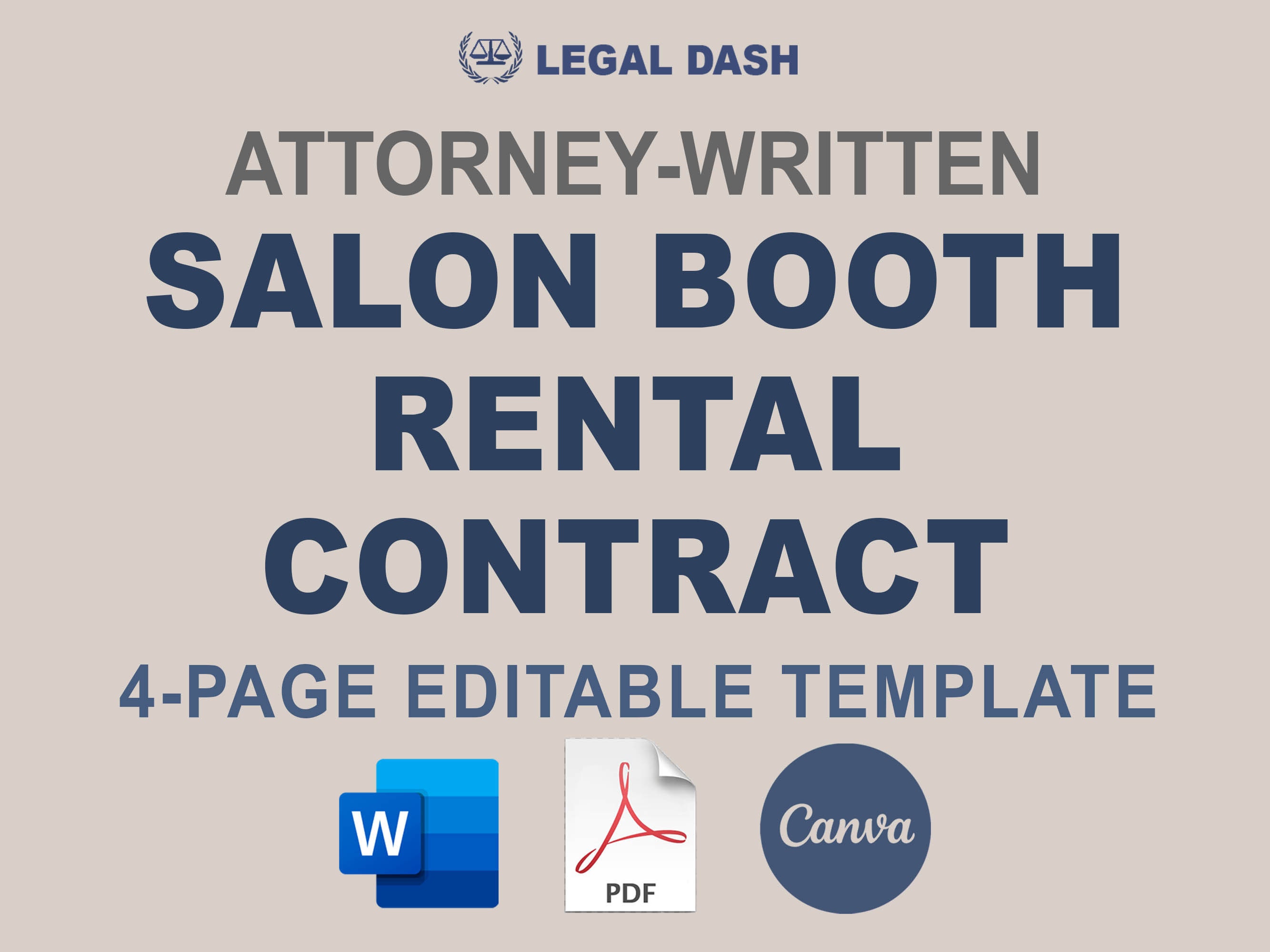 Salon Booth Rental Contract: Attorney-Written Agreement (Editable Digital Download)