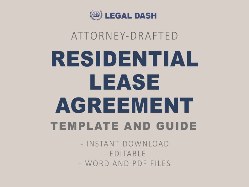 Residential Lease Agreement Template Attorneywritten Etsy