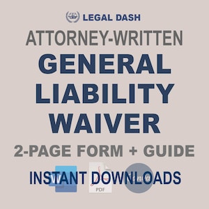 Liability Release Form | Attorney-Written Instant Download | Editable Liability Waiver Form | Consent Form Template