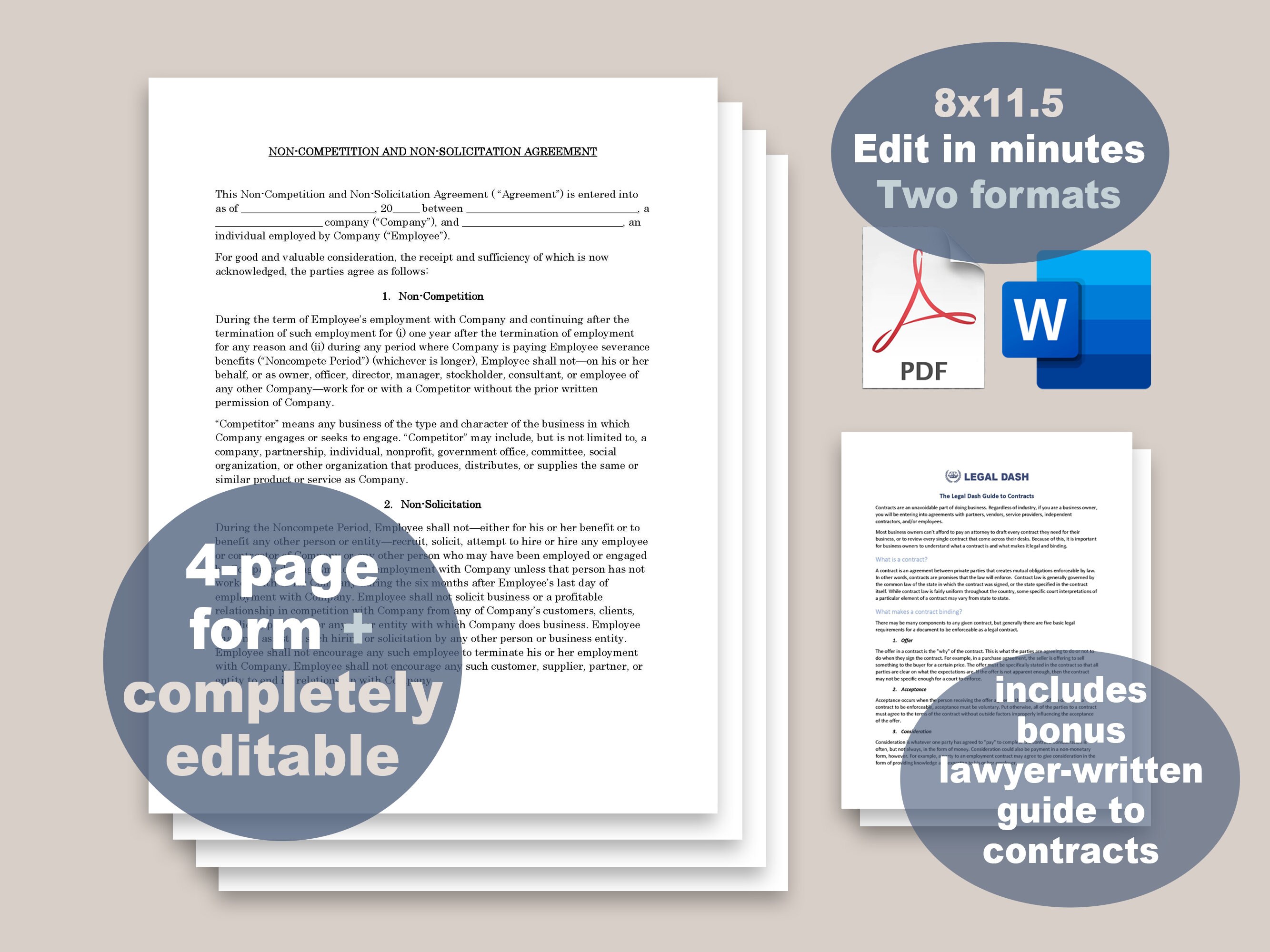 Nonsolicit Agreement Template Attorneywritten Editable Instant Download