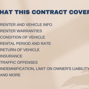 Car Rental Contract Template: Attorney-Written, Editable (Instant Download) image 6