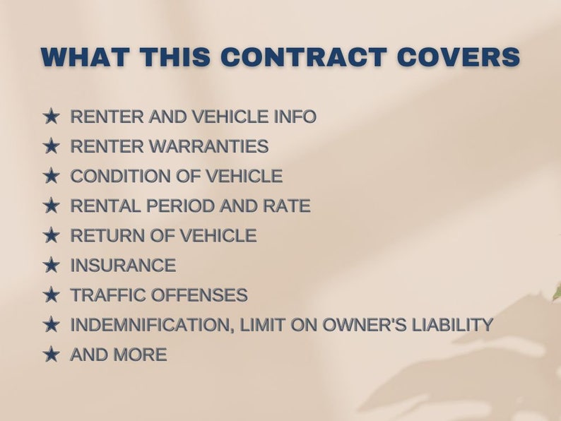 Car Rental Contract Template: Attorney-Written, Editable (Instant Download) image 6