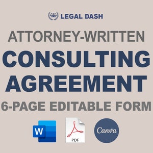 Consultant Contract Agreement Form | Editable Instant Download | Attorney-Written | Consultant Contract Template | Consulting Agreement