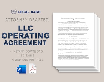 LLC Operating Agreement Form | Instant Download | Operating Agreement Template | DIY Operating Agreement