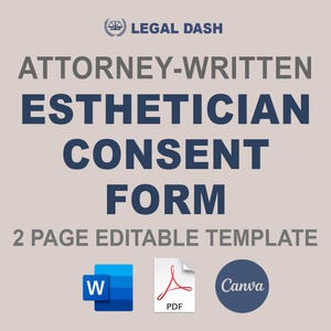 Esthetician Consent Form Template | Attorney-Written Instant Download | Facial Consent Form | Esthetician form
