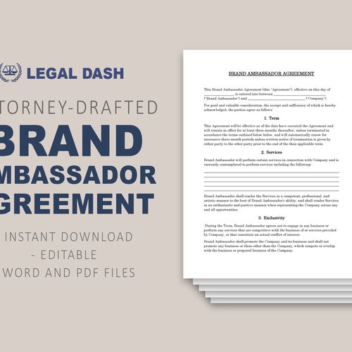 Influencer and Brand Ambassador Agreement Form - Etsy