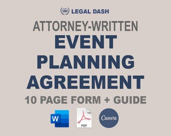 Attorney-Written Event Planner Contract Template (Editable Instant Download)