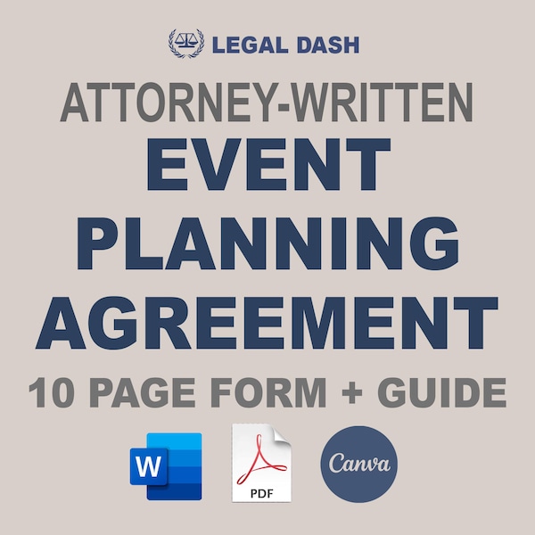 Attorney-Written Event Planner Contract Template (Editable Instant Download)