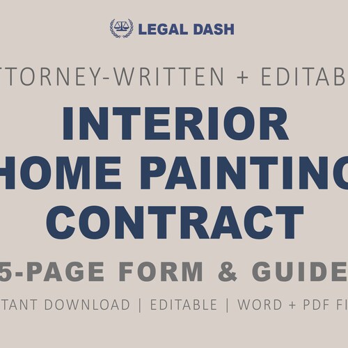 Buy Interior Home Painting Contract Form Attorney-written Online in India -  Etsy
