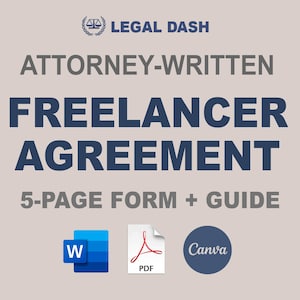 Freelancer Agreement Template | Attorney-Written Editable Instant Download | Freelancer Contract Form | Influencer Contract