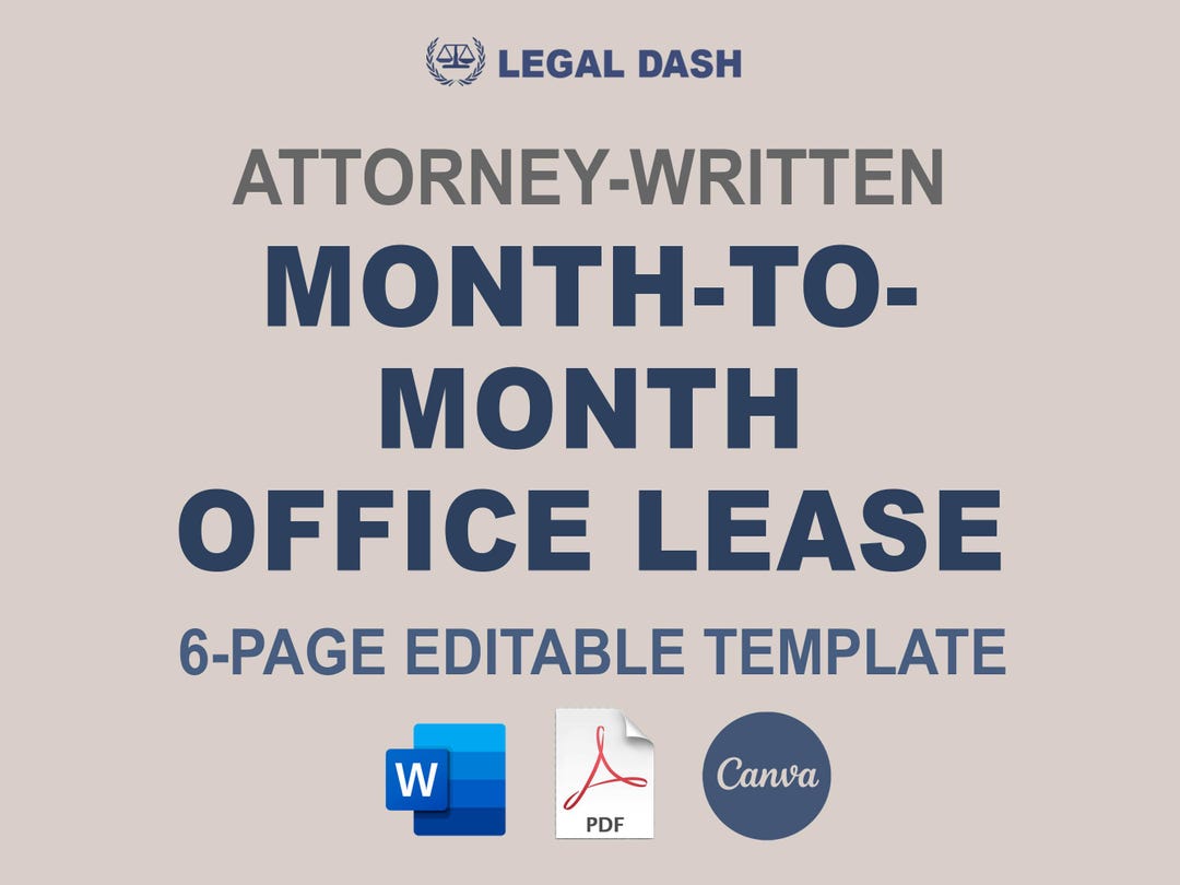Month to month Commercial Lease Template Attorney drafted Editable Month to month Commercial Lease Template Attorney drafted Editable
