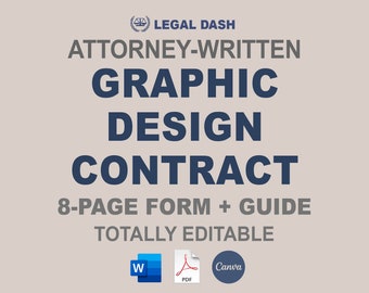 Graphic Design Contract Template | Attorney-Written Editable Instant Download | Freelance Graphic Designer Agreement Form | Design Service