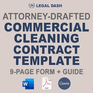 Commercial Cleaning Services Contract Template | Editable Attorney-Written Download | Commercial Cleaning Contract | Commercial Cleaning
