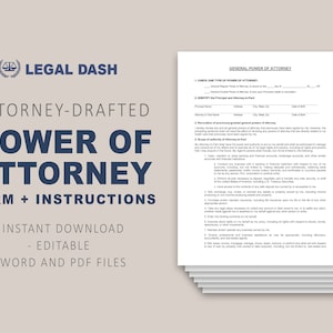 Power of Attorney Forms and Instructions | Editable Instant Download | Attorney-Drafted | Multiple Versions