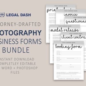 Photography Business Forms Bundle: Attorney-Written Templates (Digital Download)