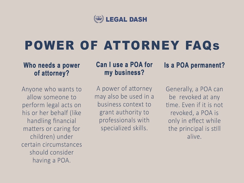 Power of Attorney Forms and Instructions | Editable Instant Download ...